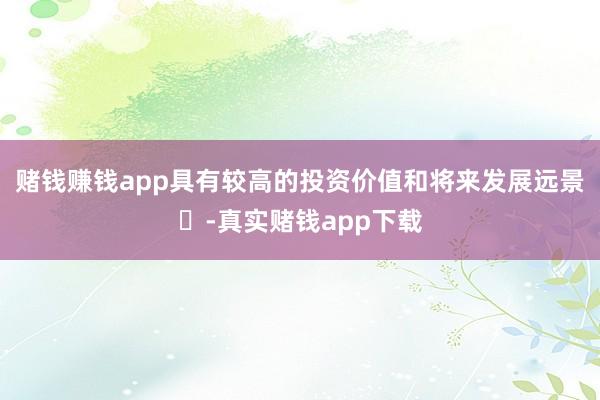 赌钱赚钱app具有较高的投资价值和将来发展远景‌-真实赌钱app下载