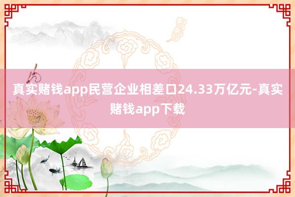 真实赌钱app民营企业相差口24.33万亿元-真实赌钱app下载